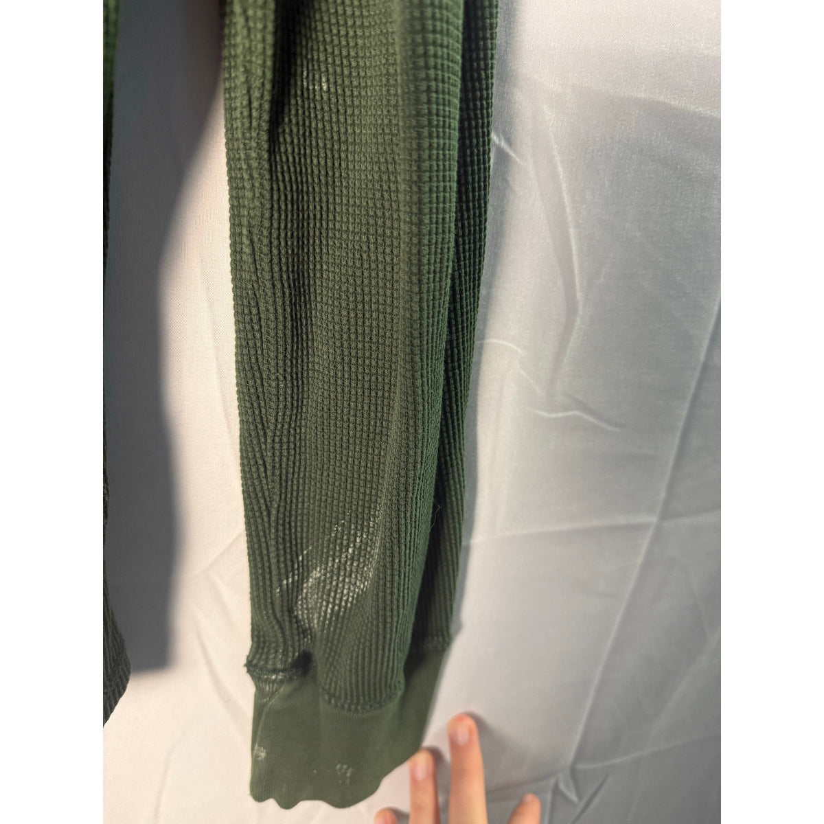Polo Jeans Company Green Knit Thermal Shirt Long Sleeve Crewneck Size Large