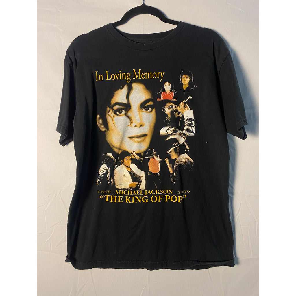 Loving Memory Michael Jackson The King of Pop Memorial Graphic T-Shirt Large