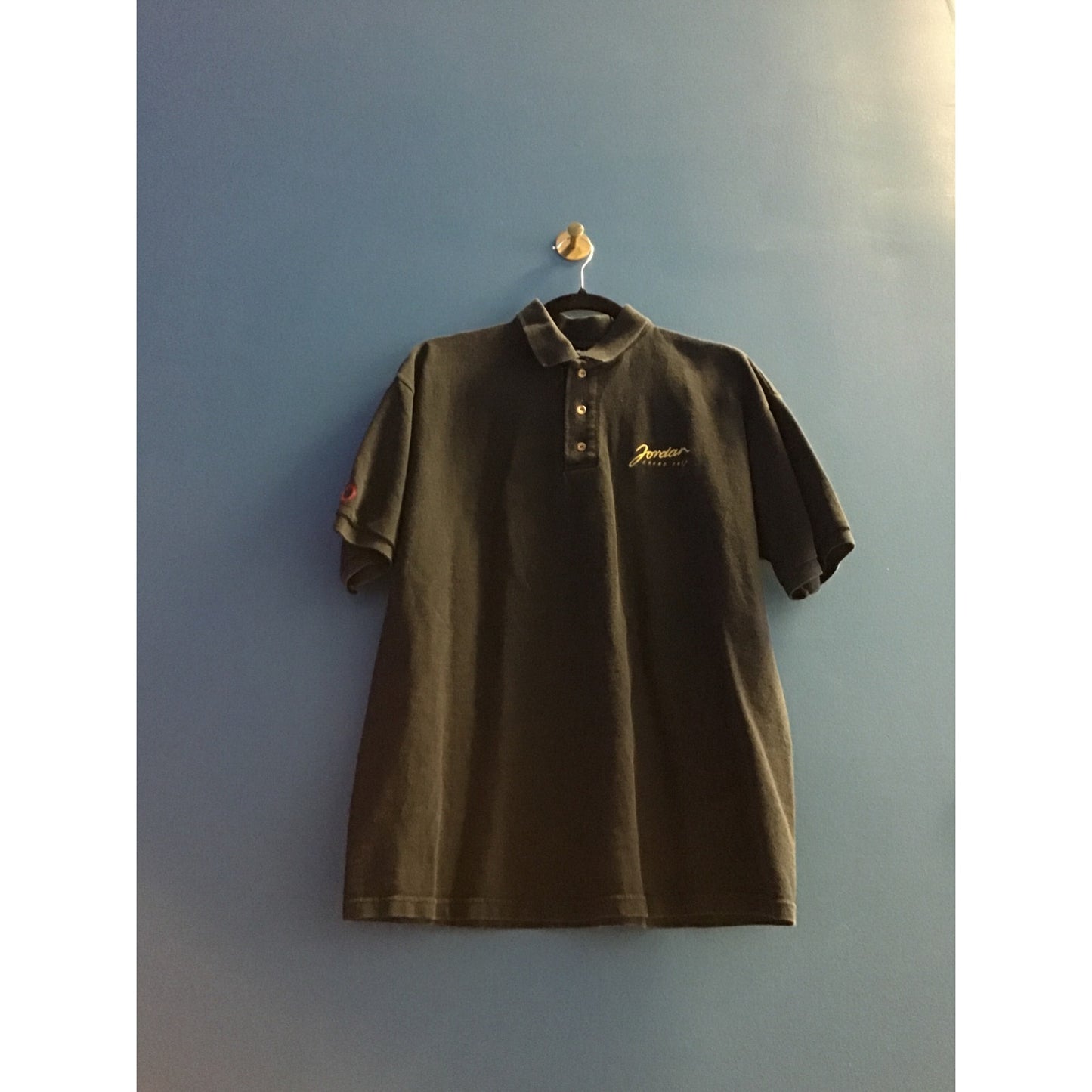 Cotton Deluxe Jordan F1 Black Polo Shirt Short Sleeve Men's Size Medium