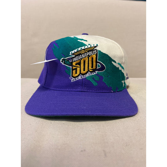 Vintage Logo Athletic Indy 500 Racing Nascar Paintbrush Snapback Hat Baseball