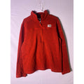 The North Face Red Textured Quarter Zip Fleece Pullover Jacket Sweatshirt Large