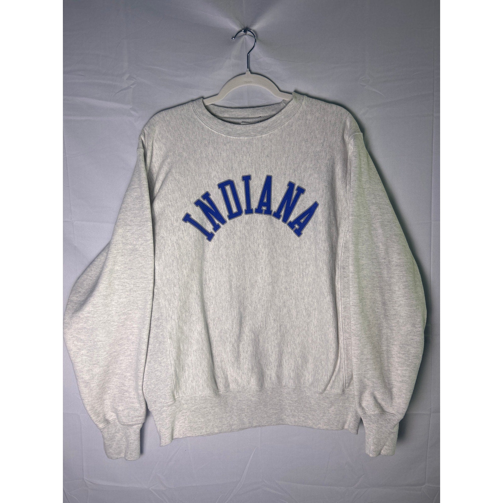 Champion IU INDIANA University Gray Pullover Crewneck Sweatshirts Women's Medium