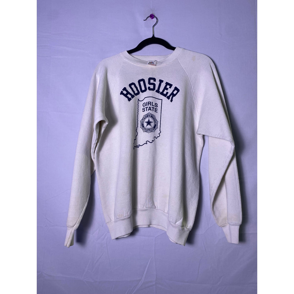 Fruit of the Loom Hoosier Girls State White Crewneck Sweatshirt Men's Size XL