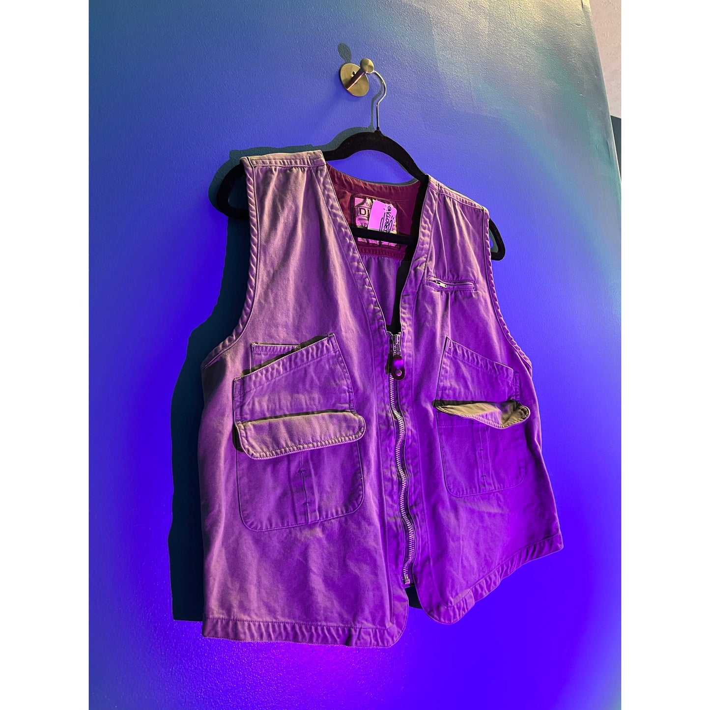 Genuine Diner Full Zip Front Pockets Green Vest Jacket Fishing Hiking Womens S/M