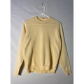 Vintage 70-80s Pointelle Cream Poly-Knit Sweater Crewneck Pullover Womens Medium