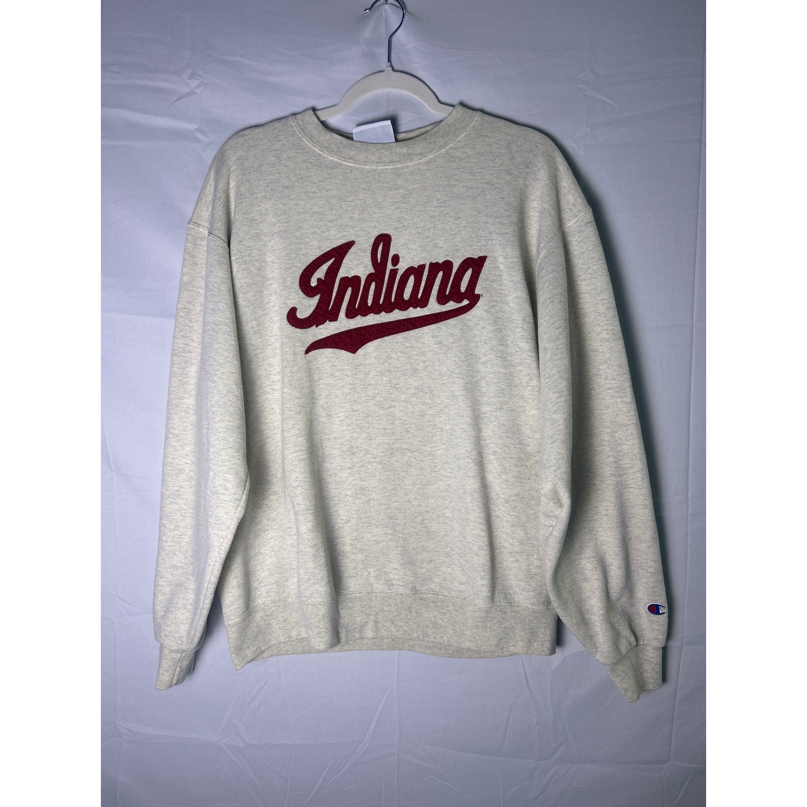 Champion INDIANA Embroidered Gray Crewneck Pullover Sweatshirt Women's Large