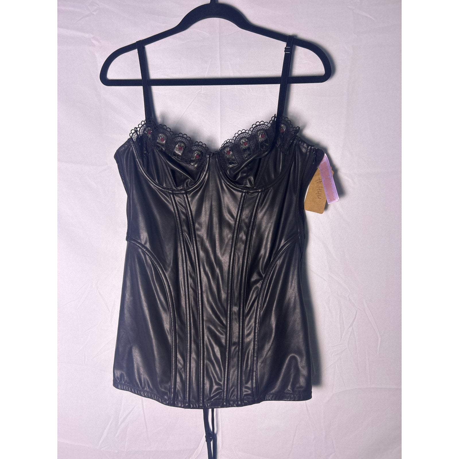 Savage X Fenty Renaissance Rose Black Corset Women's Size Large