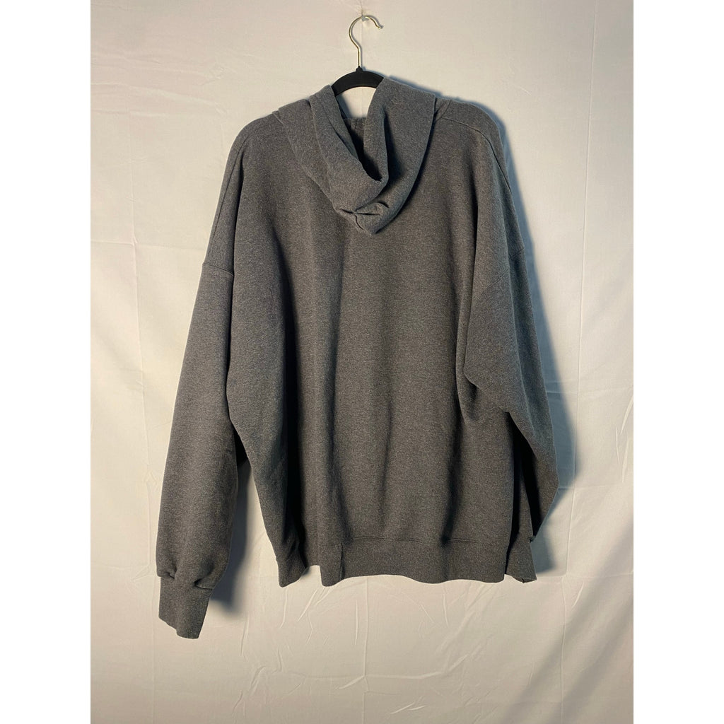 Vintage Hanes Gray Full Zip Hoodie Sweatshirt Front Pocket Men's Size 2XL