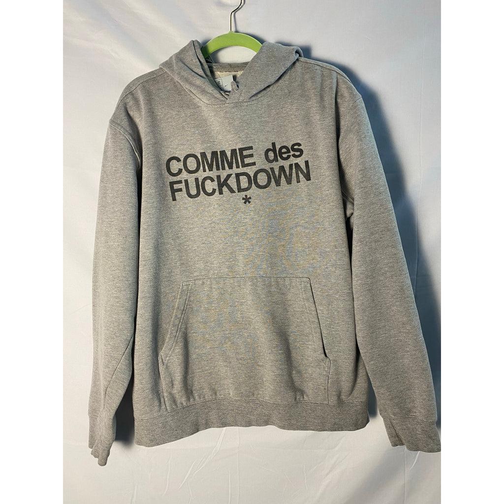 Gildan Comme Des Fckdown Graphic Print Funny Gray Pullover Sweatshirt Mens Large