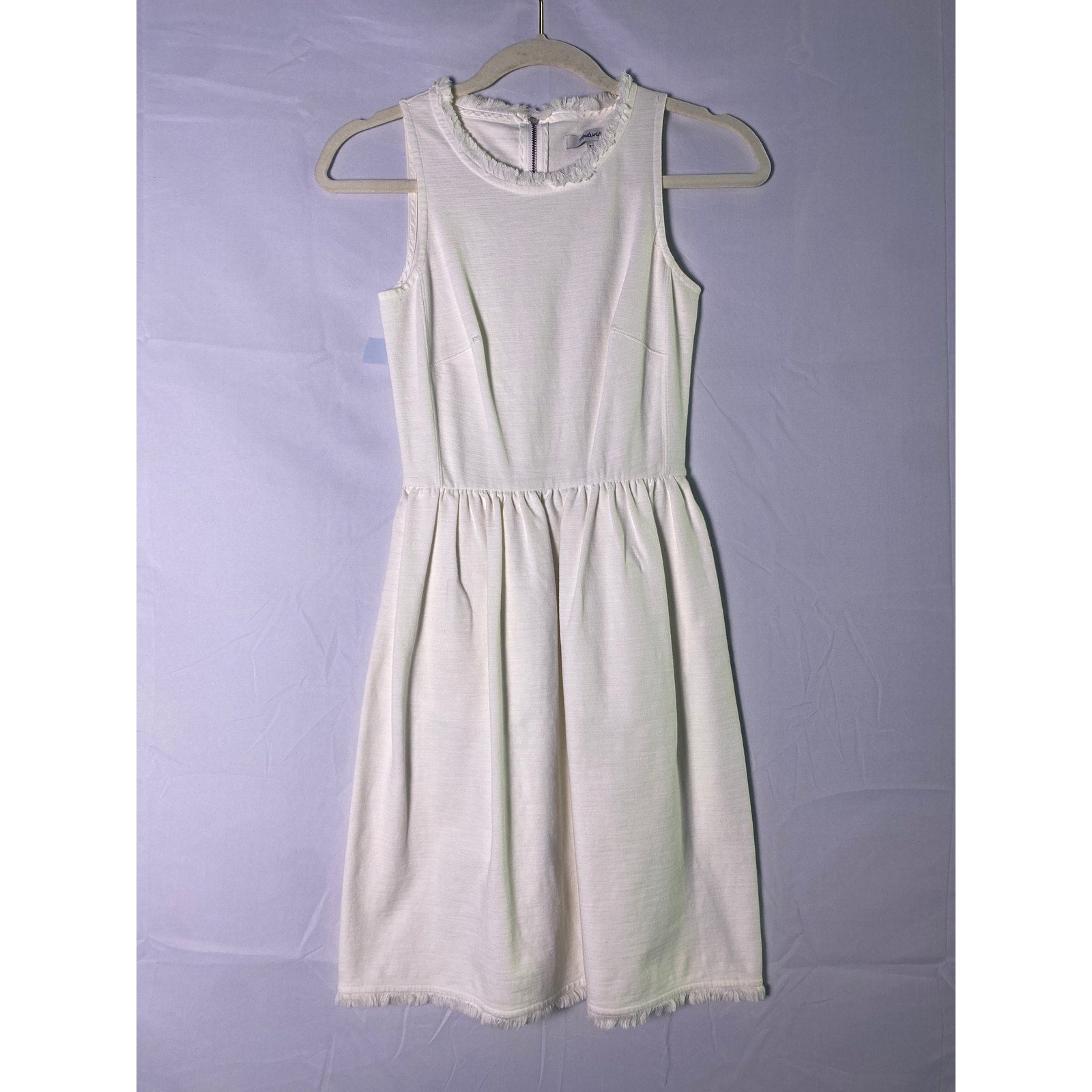 Madewell Fringed Afternoon Sleeveless Dress White Style F2364 Pocket Women's XXS