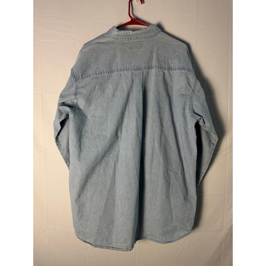 Competitors View Tony Stewart #20 Button Up Denim Shirt Men's Large Pocket Tee