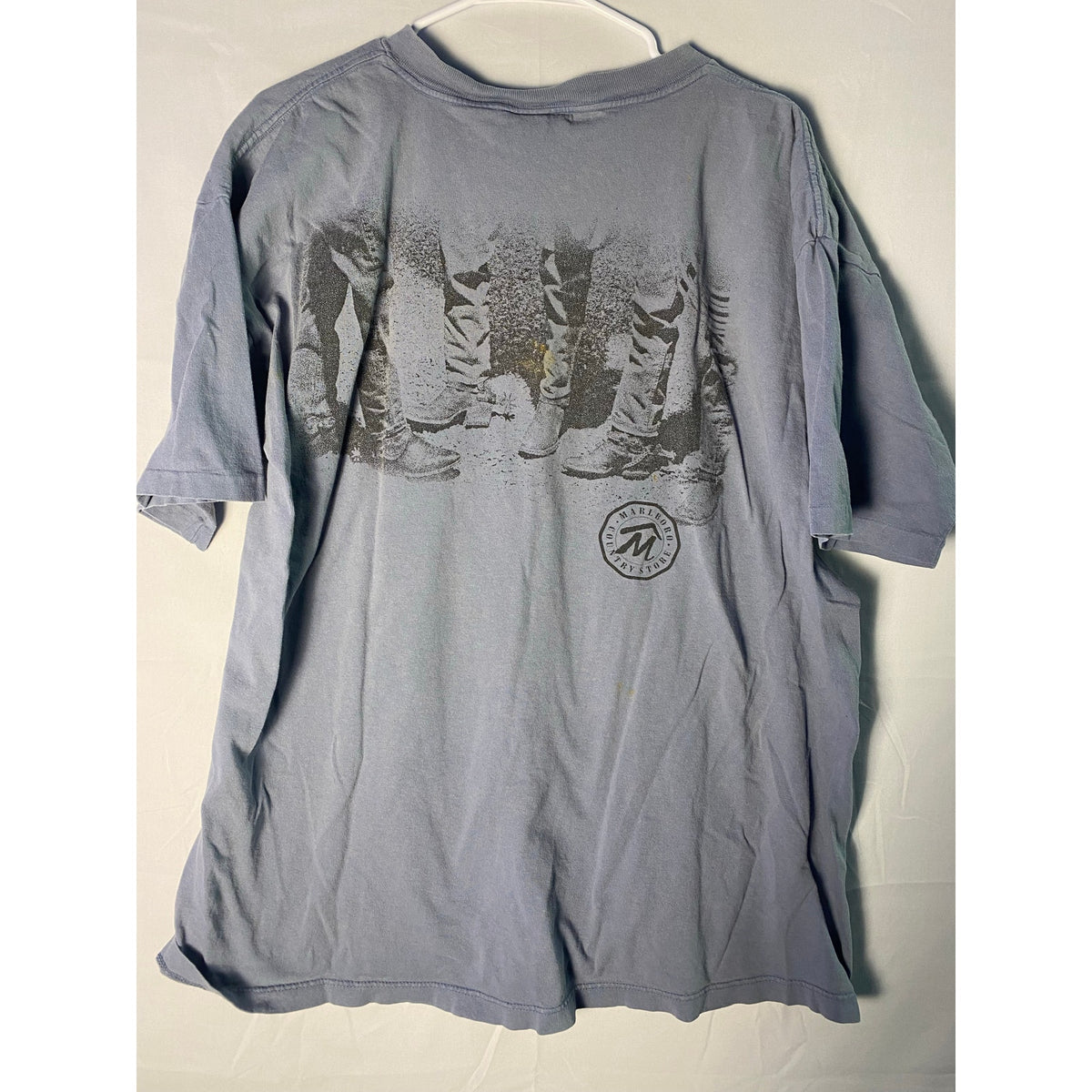 Vintage Marlboro Cowboys Boots Pocket Shirt Mens Fits XL Blue Made in USA