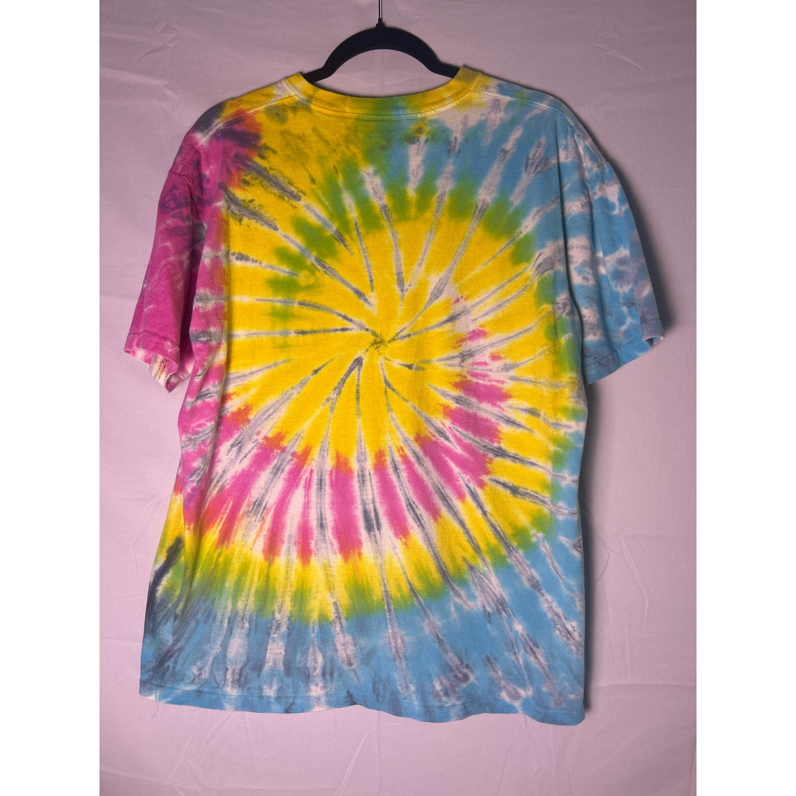 Liquid Blue Pink Floyd Prism Moon Tie-Dye T-Shirt Men's Size Large