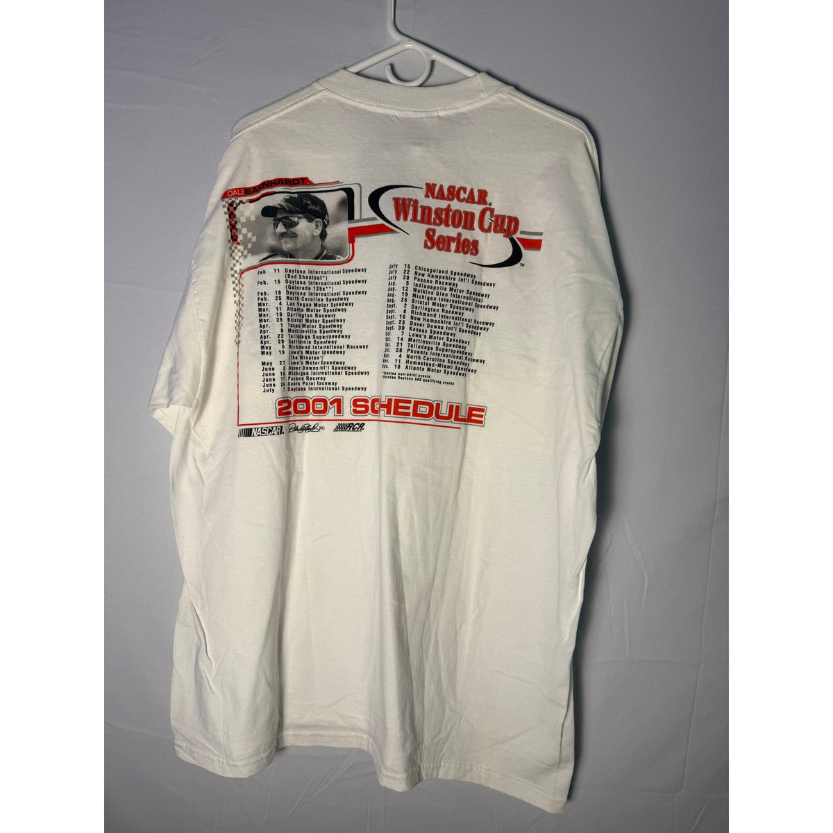 Competitors View Dale Earnhardt NASCAR Winston Cup Series Print White Shirt XL
