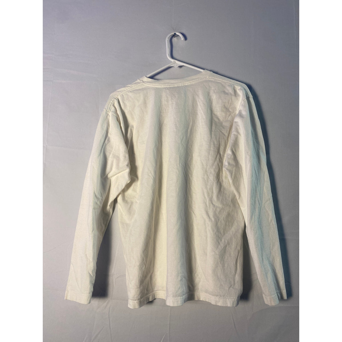 Vintage Nike Soccer Ball Graphic Print on Chest White Long Sleeve Shirt Men's XL