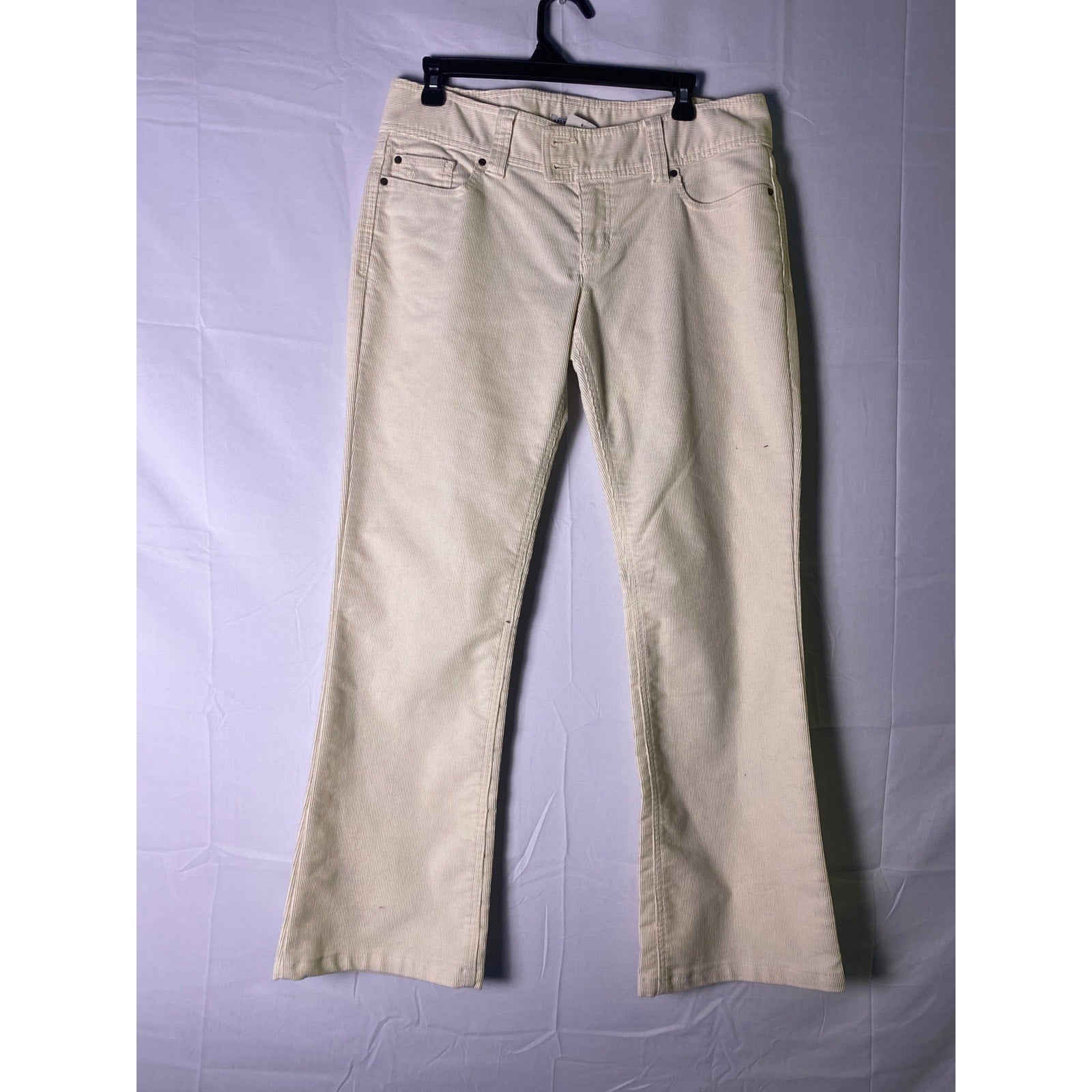 Abercrombie White Corduroy Straight Leg Light Wash 5-Pockets Size 8