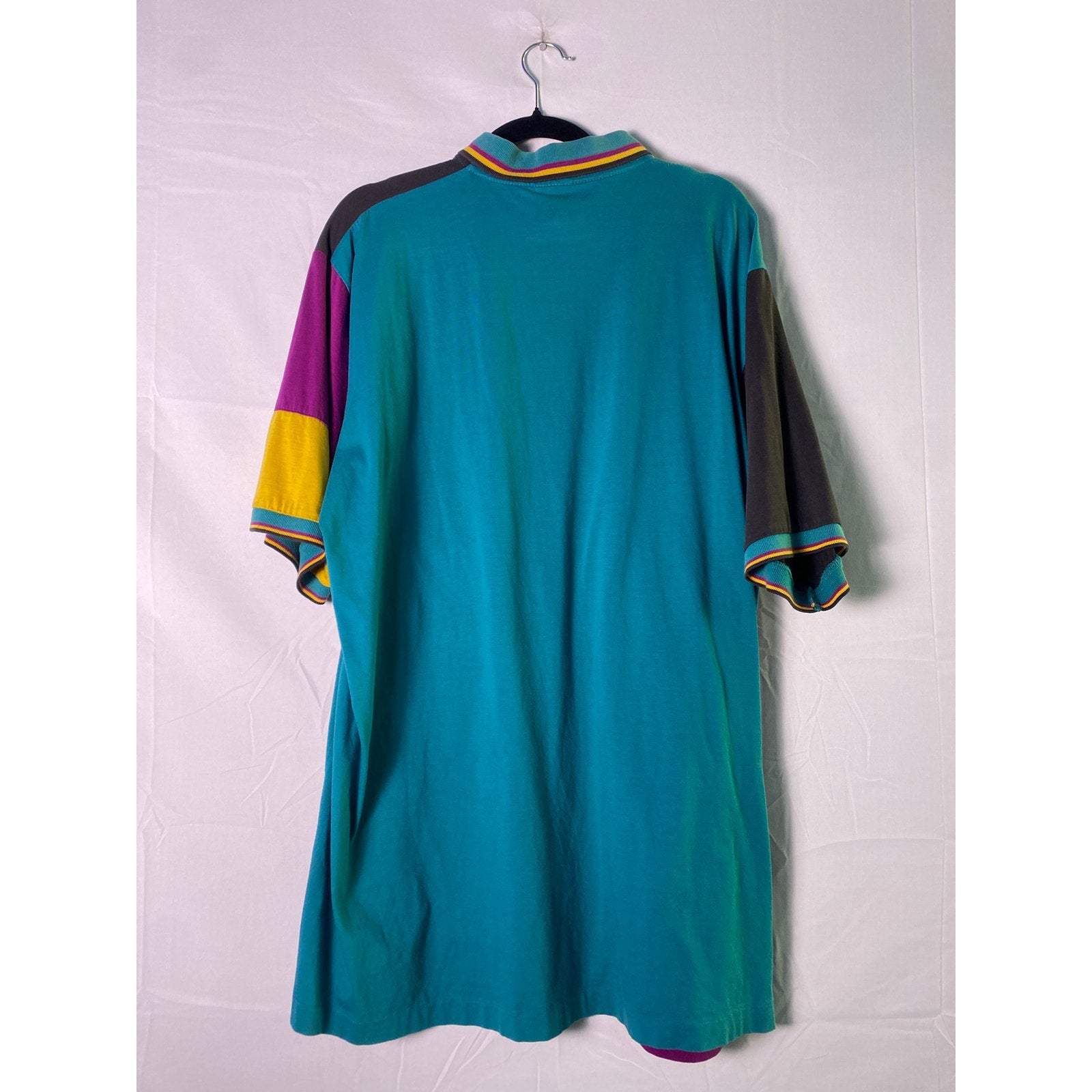 Beverly Hills Polo Club 90s Vintage Colorblock Polo Shirt Men's Size XL