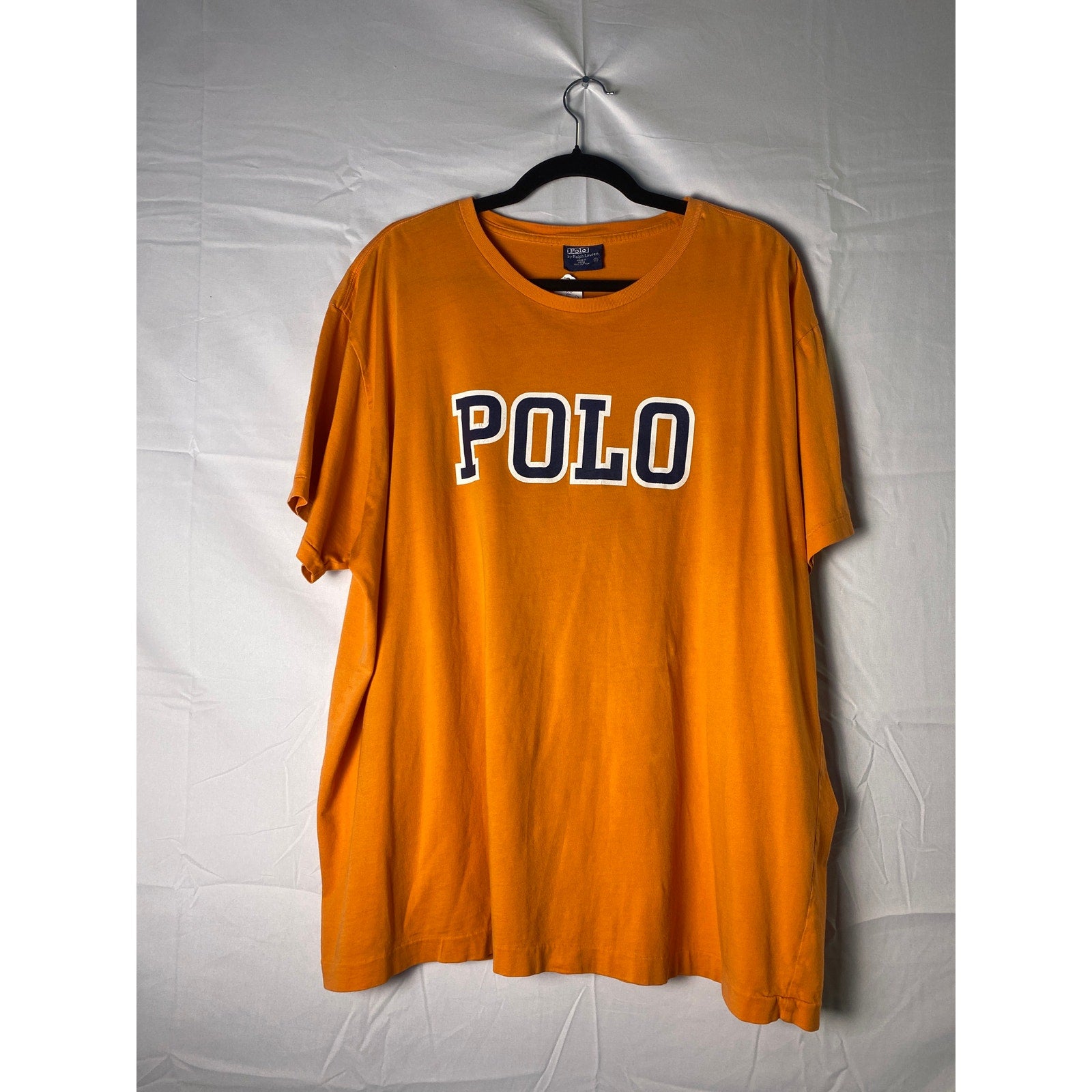 Vintage Ralph Lauren Polo Orange Blue Logo Crewneck Shirt Men's Size XL