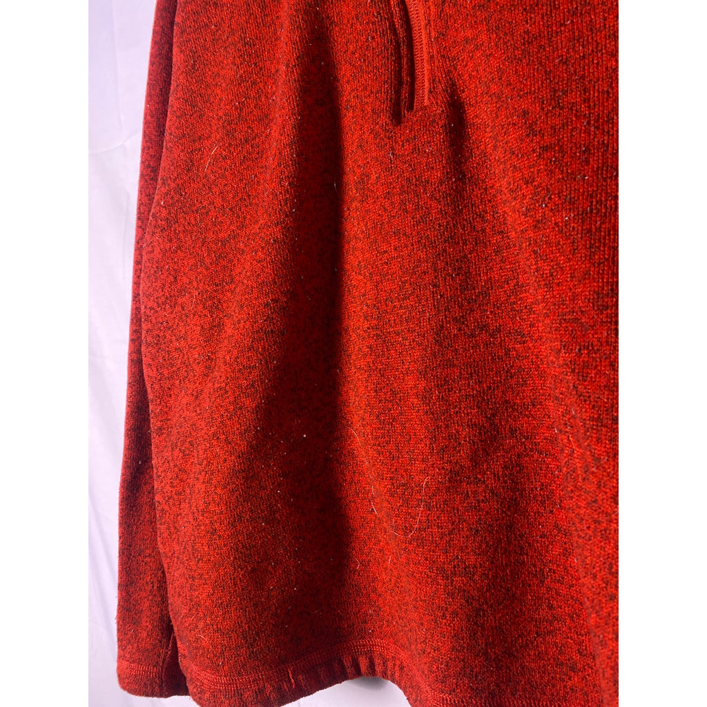 The North Face Red Textured Quarter Zip Fleece Pullover Jacket Sweatshirt Large