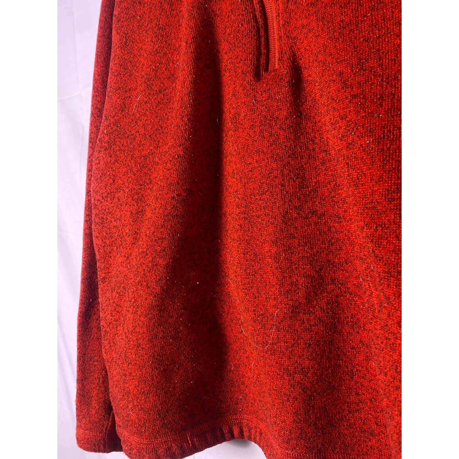 The North Face Red Textured Quarter Zip Fleece Pullover Jacket Sweatshirt Large