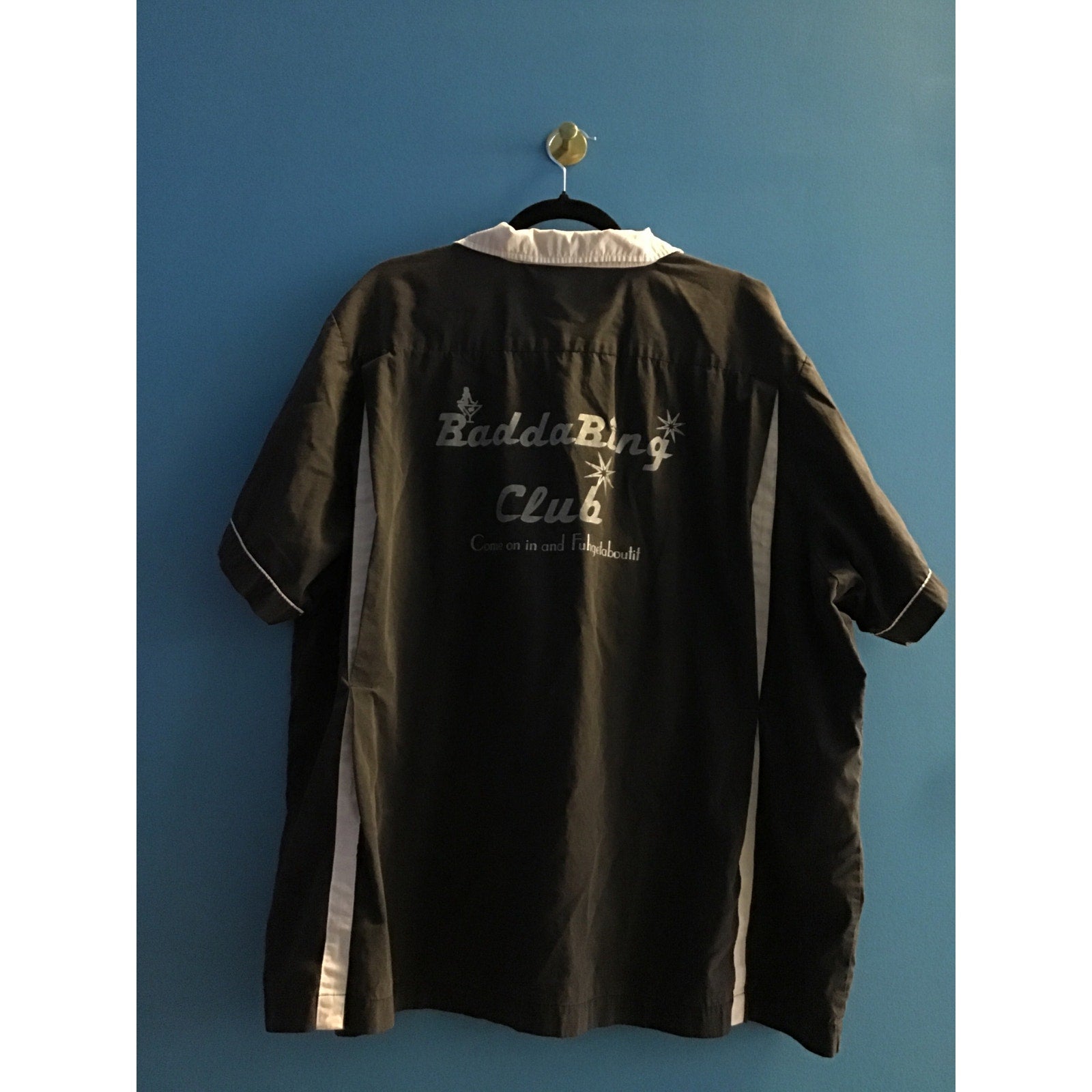 Sopranos Promo Button Up Short Sleeve Bowling Shirt Black White Men's Size 2XL