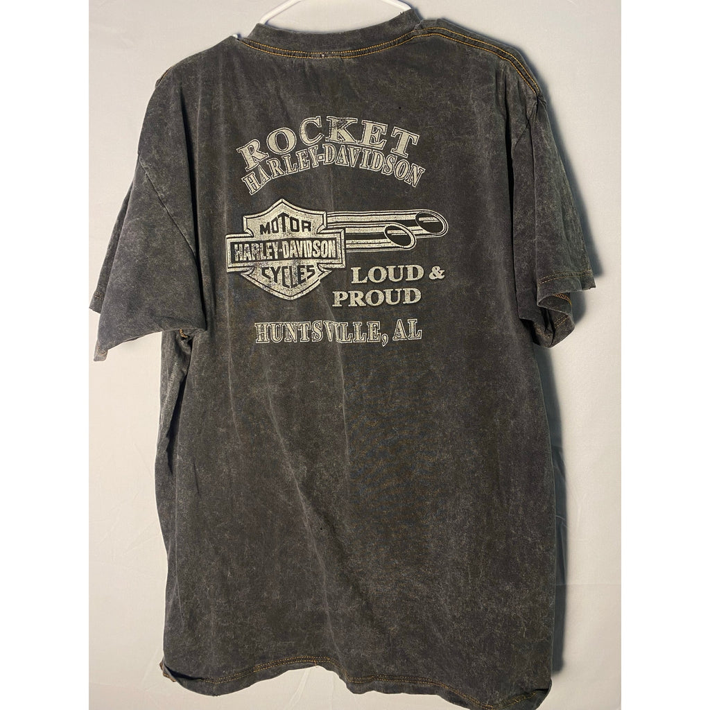 Harley Davidson rocket Loud &amp; Proud Huntsville, AL Print Black Shirt XL/2XL?