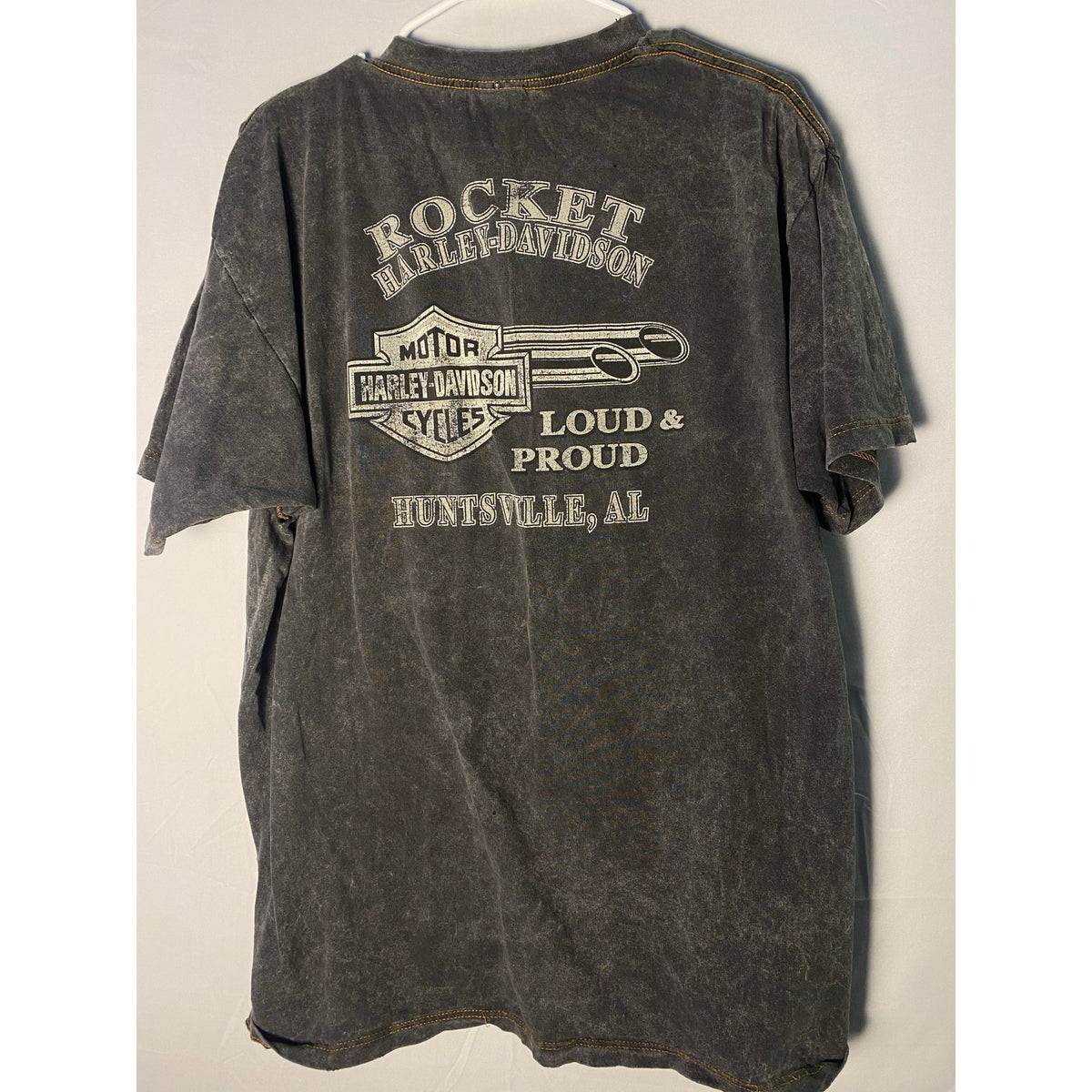 Harley Davidson rocket Loud &amp; Proud Huntsville, AL Print Black Shirt XL/2XL?