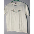 Anvil Embroidered Wyoming Floral White Shirt Round Neck Women's Size Medium