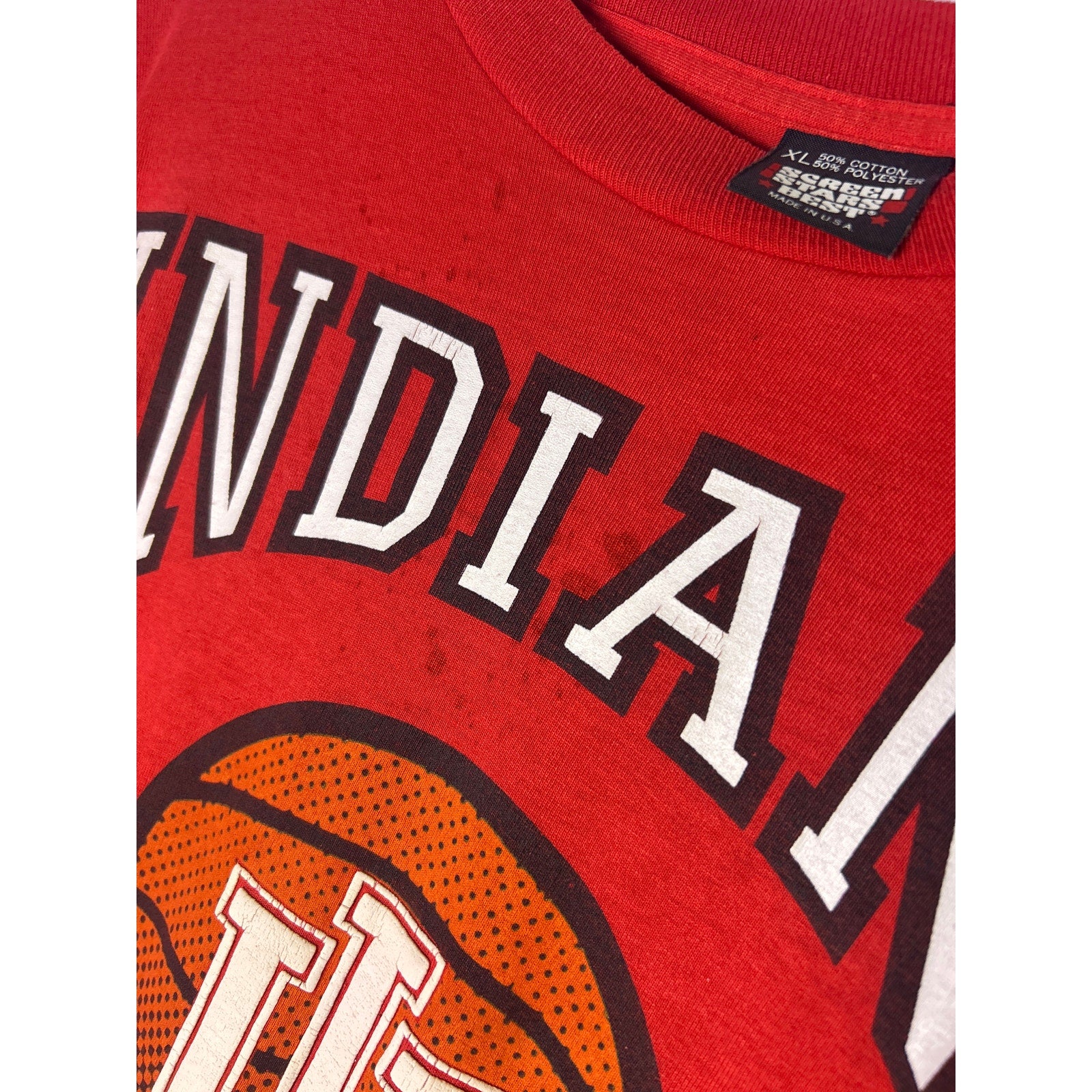 Screen Stars Indiana Hoosiers Graphic Print Red T-shirt Women's Size XL
