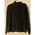 Vintage Polo by Ralph Lauren Black Polo Sweater Quarter Zip Pullover Size Large