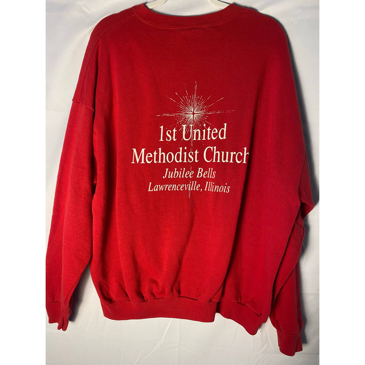 Vintage Lee "Jesus The Light of my Life" Lawrenceville, Illinois Red Sweater 2XL