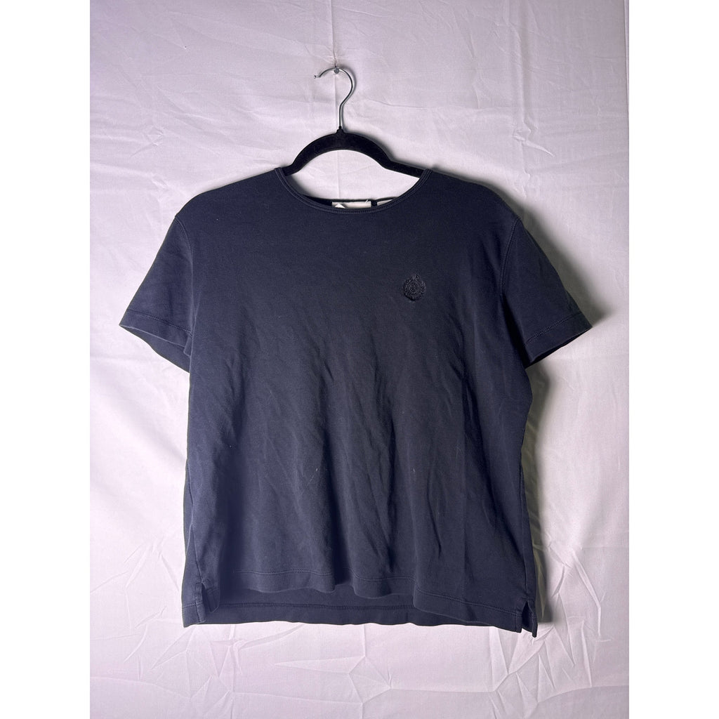 Vintage Liz Clairborne Embroidered Logo Crewneck Short Sleeve Black Shirt Small