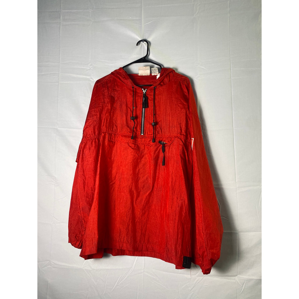 Marlboro Unlimited Packable Windbreaker Red Hooded Jacket 1/4 Zip Men's Size XL