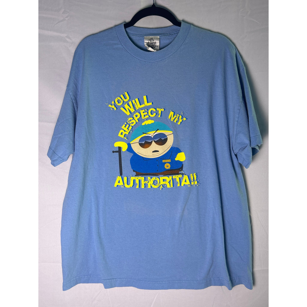 Eric Cartman You will Respect my Authorita! Blue Shirt Graphic Print Men's XL