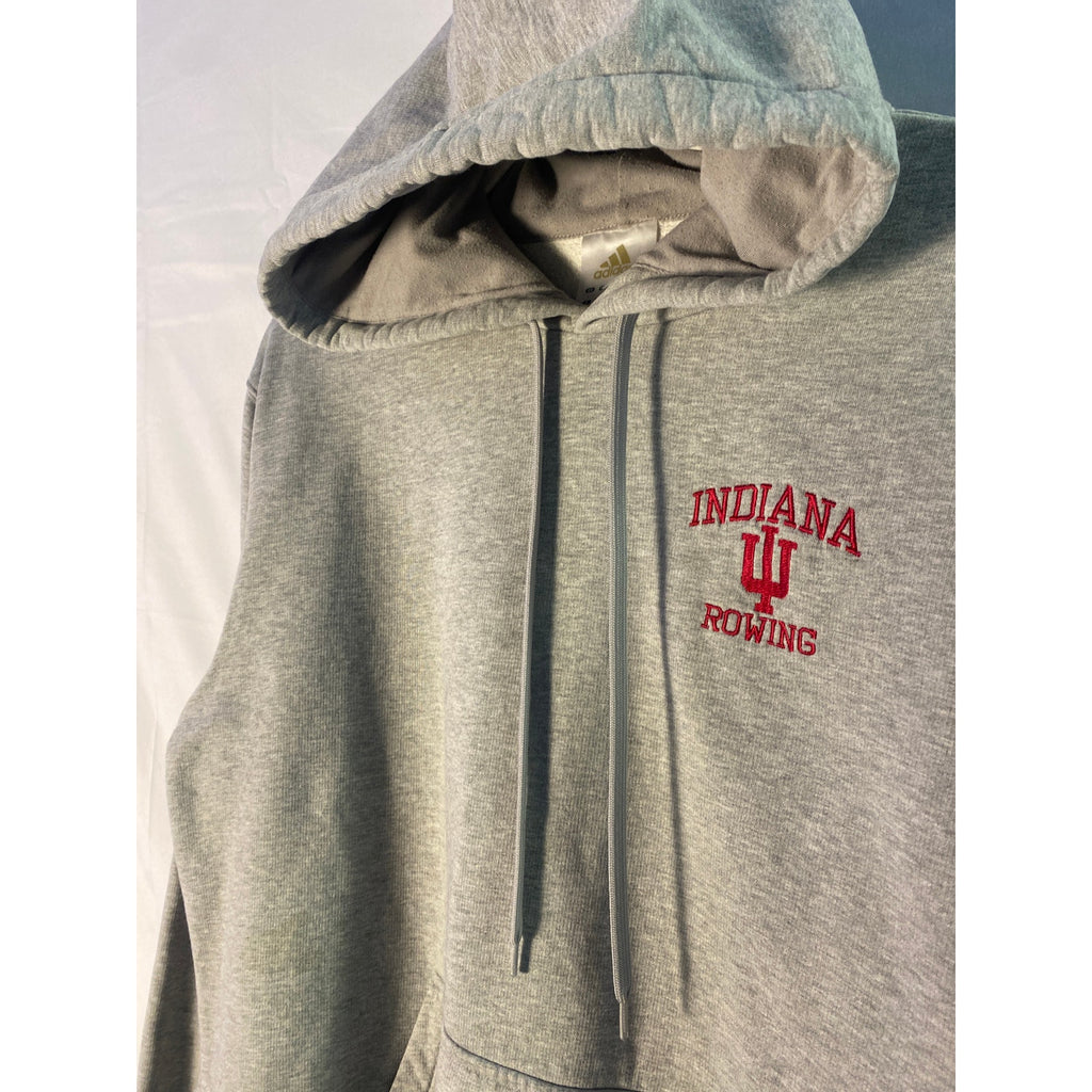 Adidas IU Indiana University Rowing Embroidered Gray Pullover Hoodie Men's Large