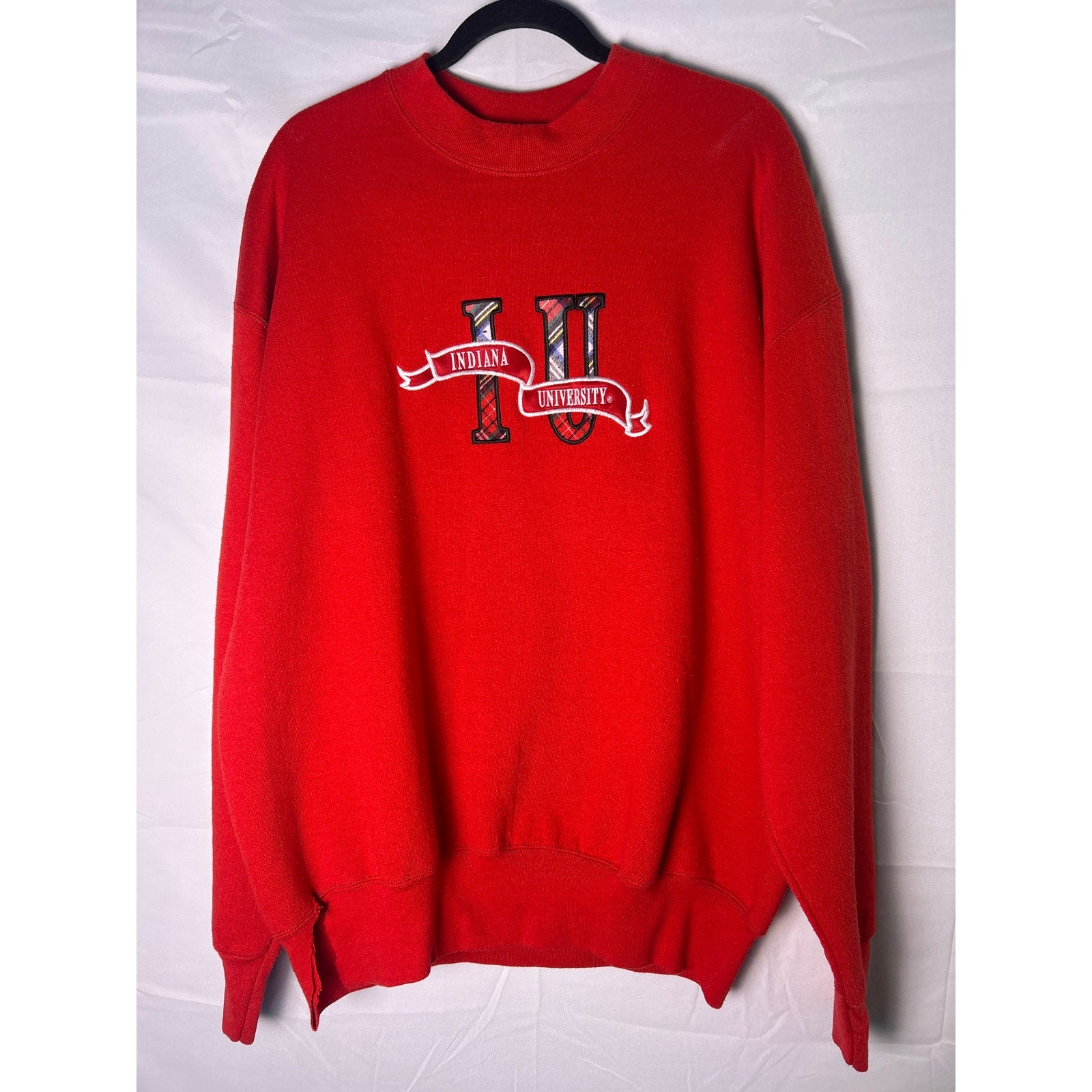 RB Apparel Embroidered Indiana University Red Crewneck Sweatshirt Pullover XL