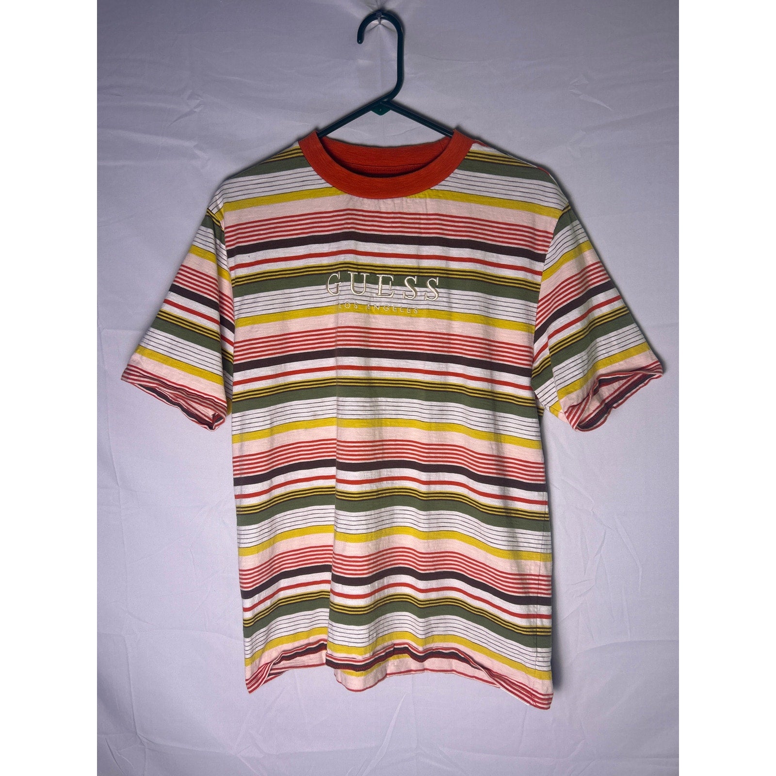 GUESS Brighton Multicolor Striped Tee Shirt Men's Size Small