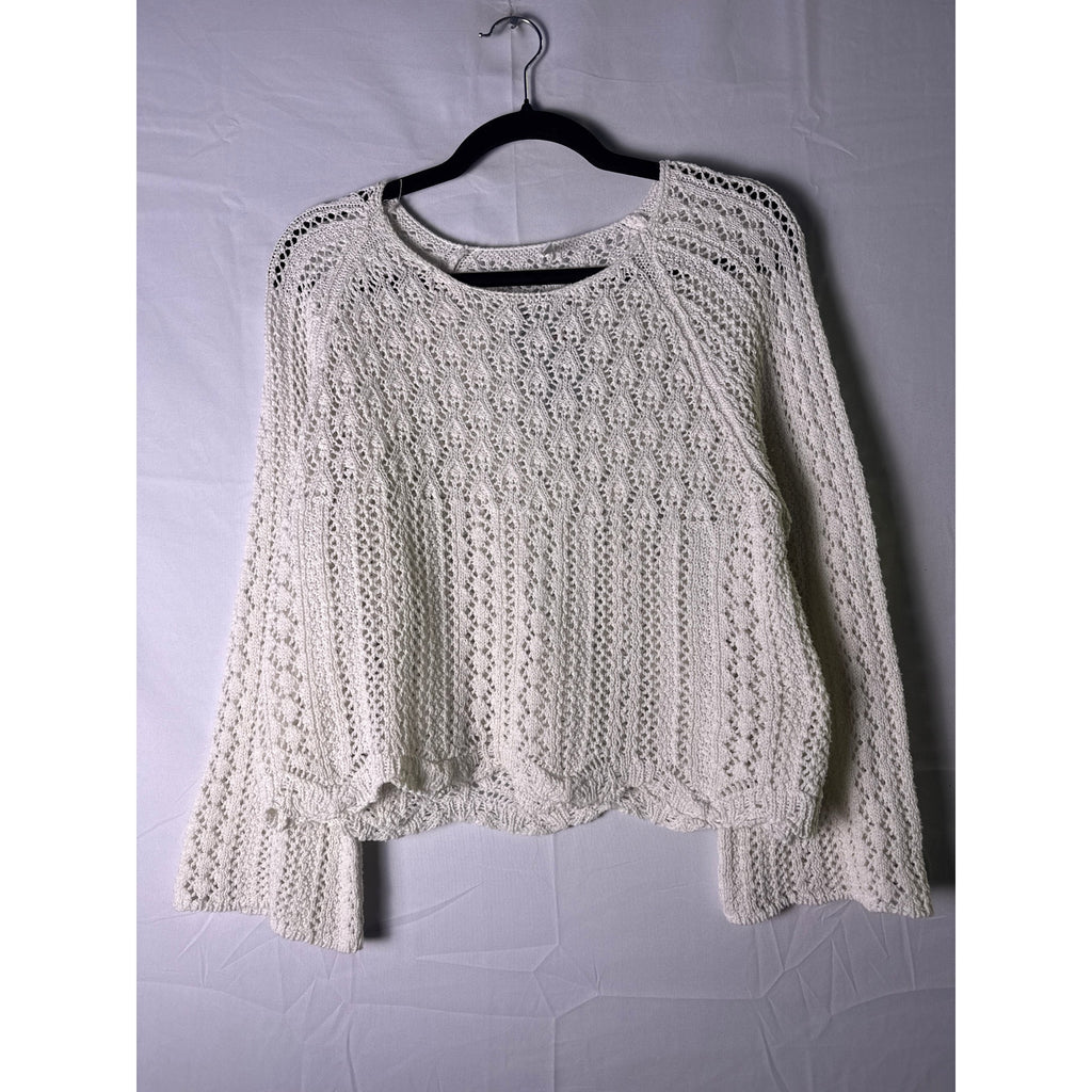White Open Knit Sweater