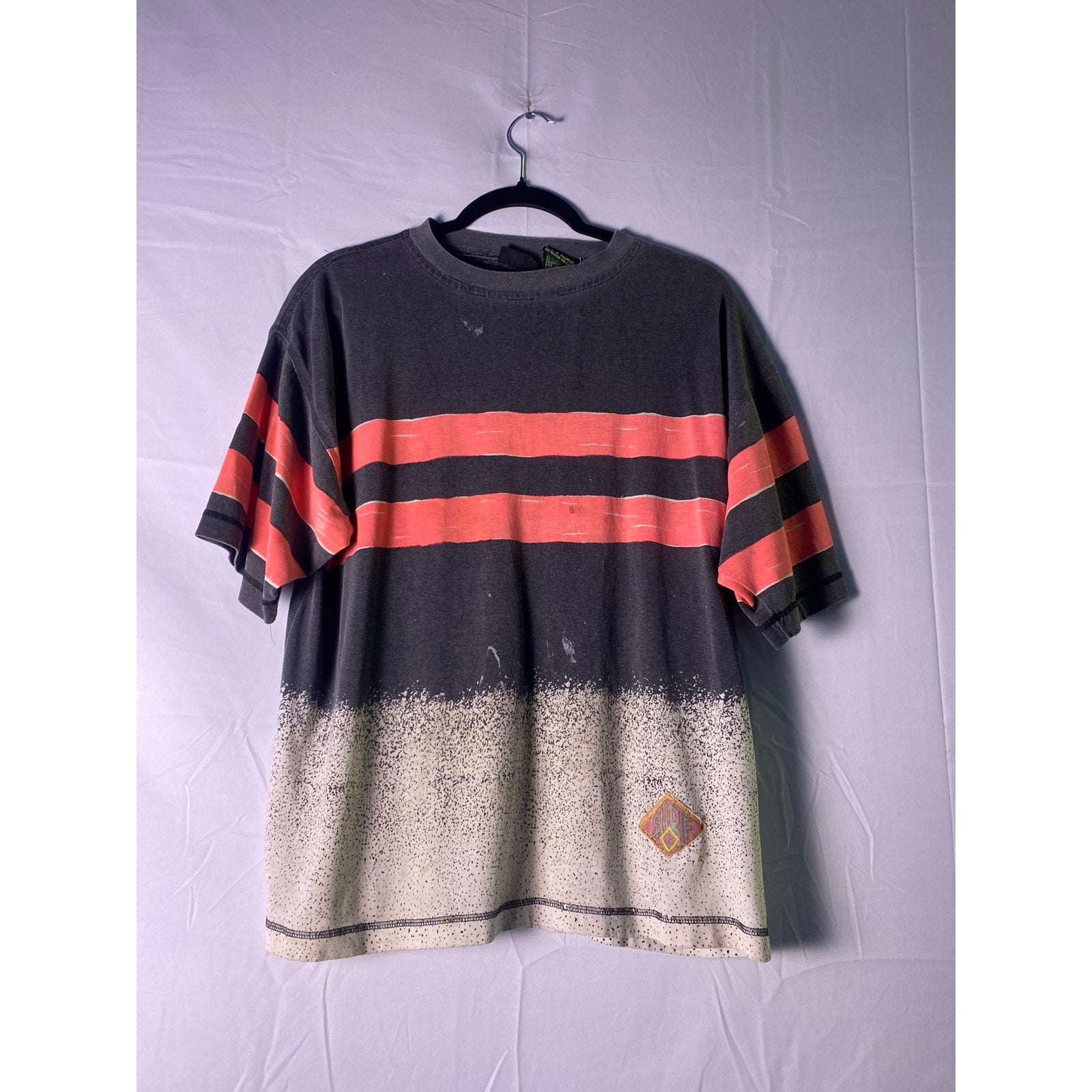 Vintage BB SURF Hot Pink Dark Gray White Allover Print T-shirt Men's Size Medium