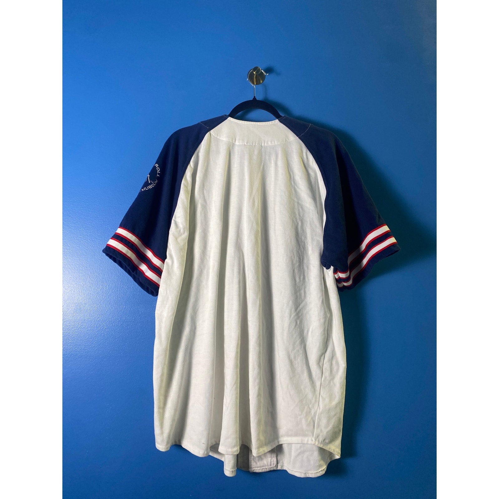 Vintage Music Museum Retro USA Rock Roll Hall of Fame Baseball Jersey Men XL