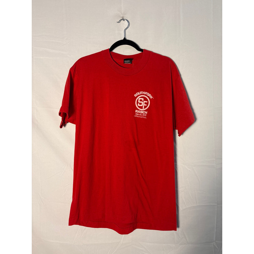 Vintage SouthFork Ranch Soap Opera TV Show Dallas, TX Red Shirt Men's Size XL
