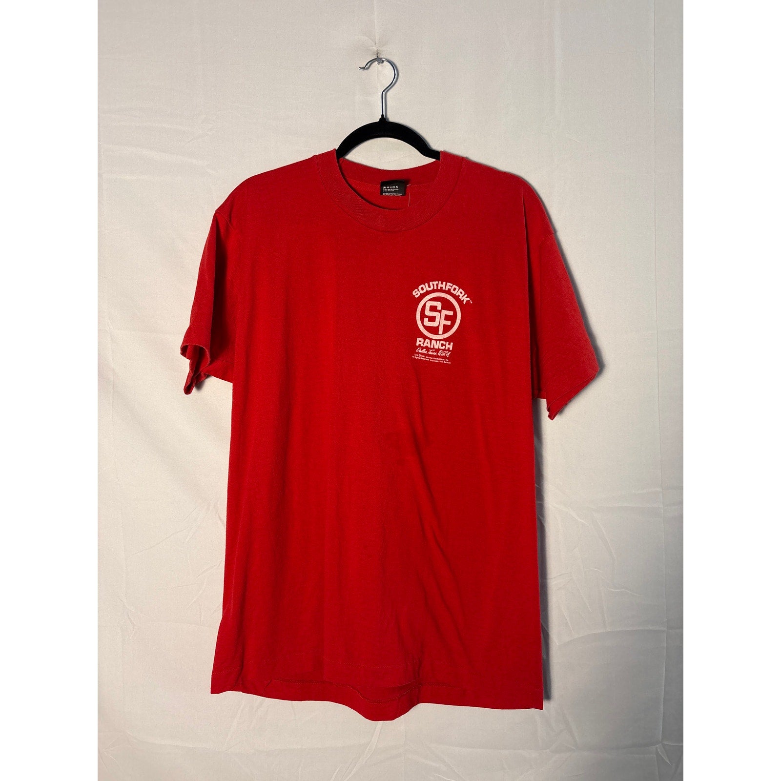 Vintage SouthFork Ranch Soap Opera TV Show Dallas, TX Red Shirt Men's Size XL