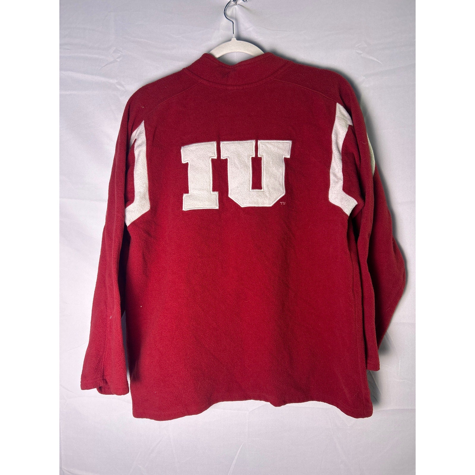 Vintage Nike Indiana Hoosiers Quarter Zip Red White Pullover Sweatshirt Large