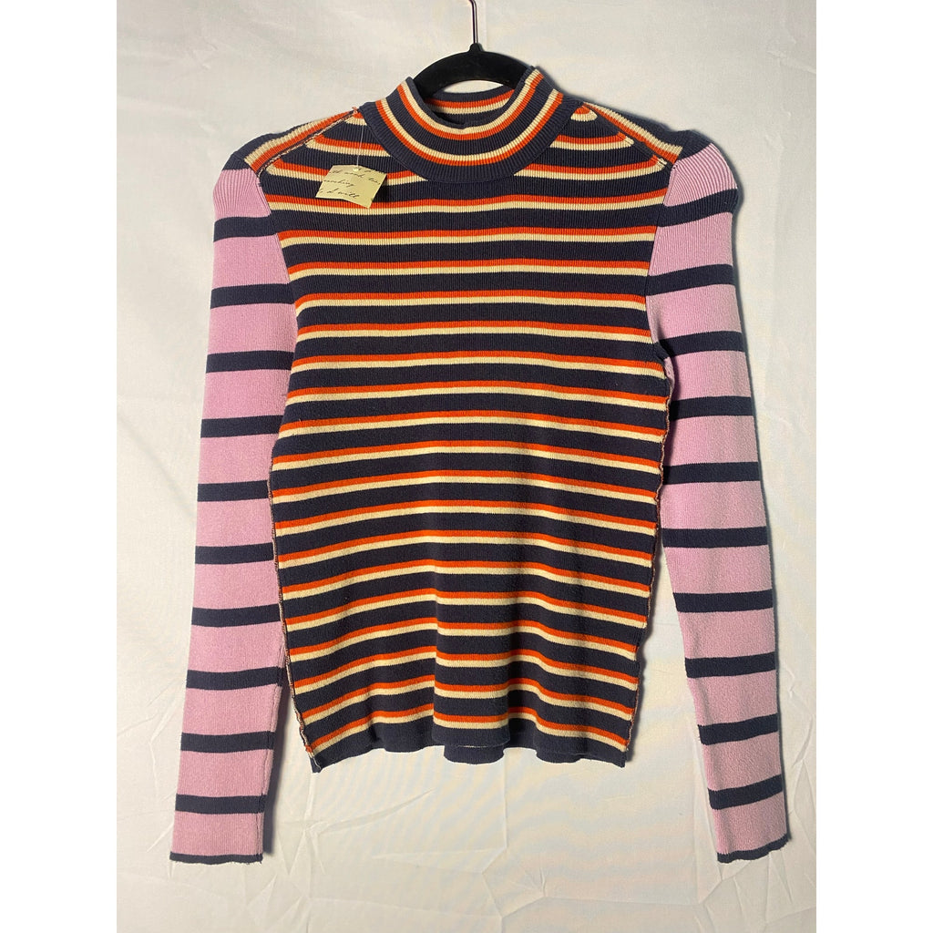 Urban Outfitters BDG Long Sleeve Mock Neck Striped Knit Top Women's Size Large