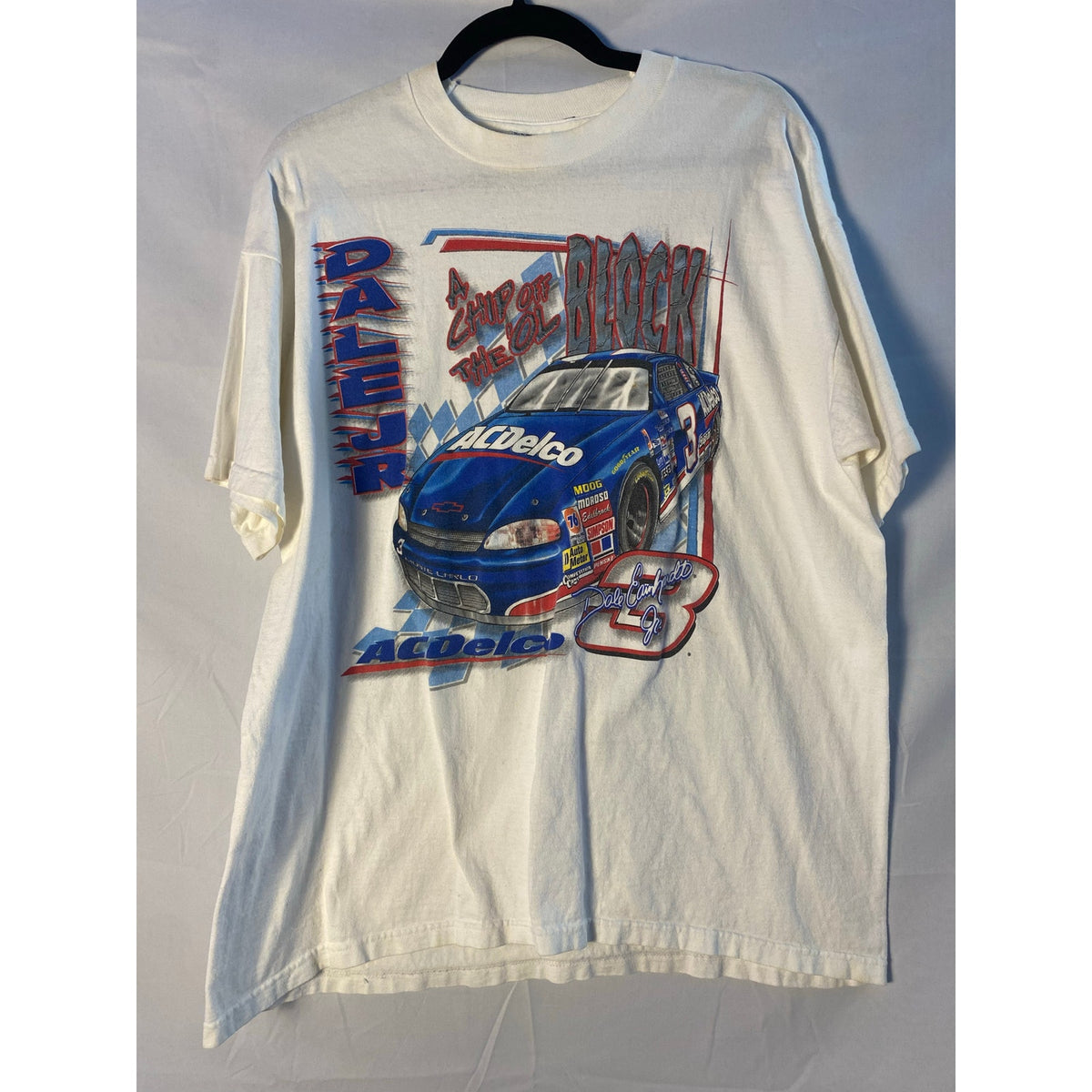 Competitors View Dale Earnhardt JR NASCAR Racing White Graphic Shirt Men's XL