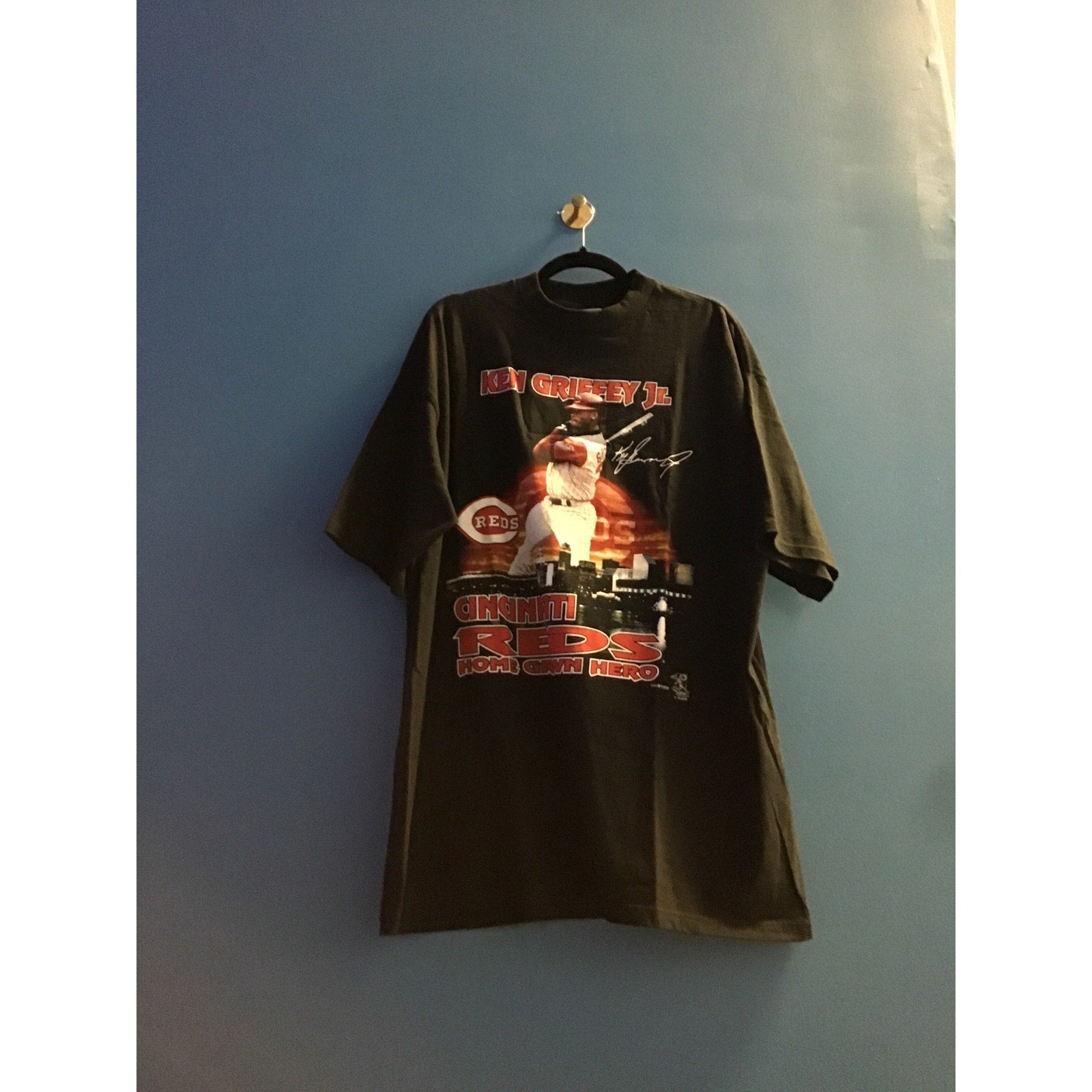 Y2K True Fan Ken Griffey Jr Cincinnati Reds MLB Black T-Shirt Men's Size XL
