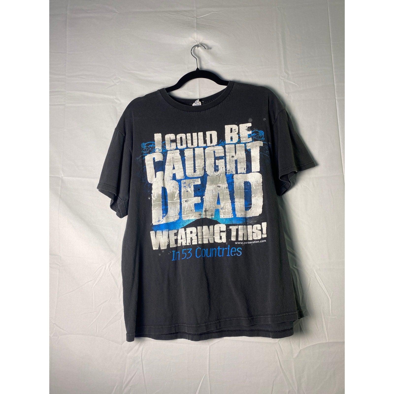 I could be CAUGHT DEAD 2 Corinthians 4:8-12 Shirt Black Men's Size Large
