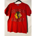 Vintage 90s Champion Chivago Blackhawks Red Graphic Print Shirt Men's Size Large