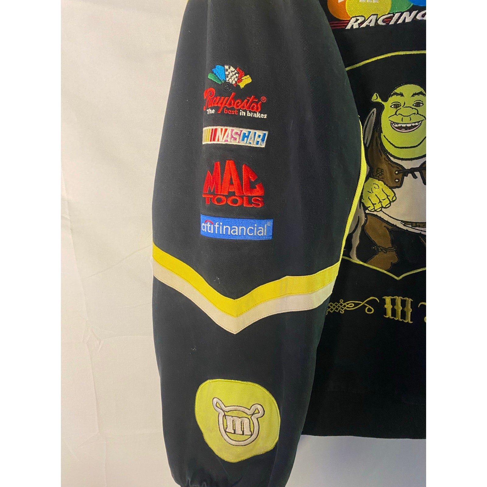 Vintage Chase Authentics  Nascar M&M Shrek 3 Promo #38 Jacket Size XL Reversible