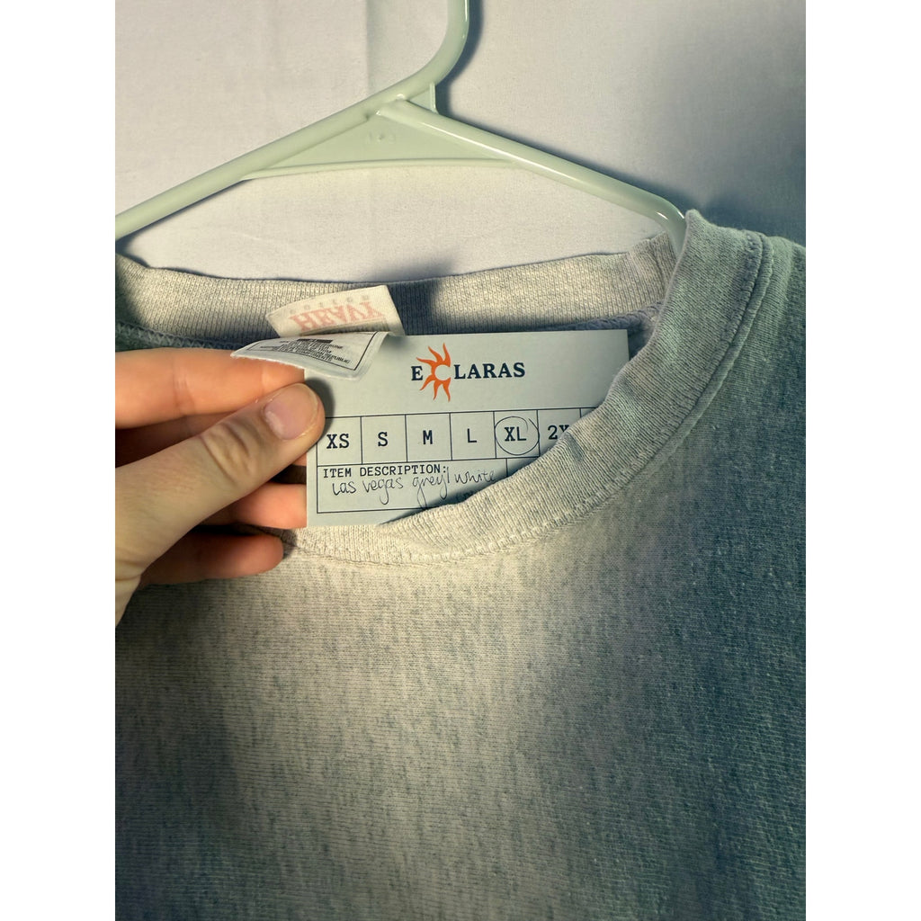 Fruit of the Loom Las Vegas Embroidered Gray Crewneck Sweatshirt Women's Size XL